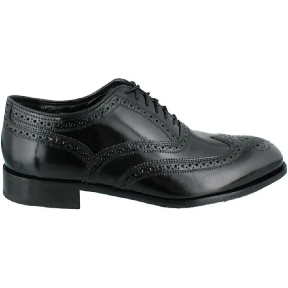 Florsheim Lexington Men's Black Wing-Tip Leather Oxford Shoes Size 9.5D